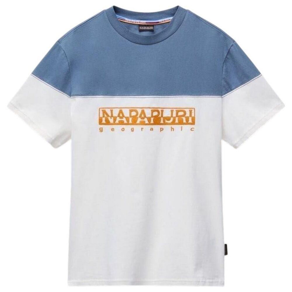 Napapijri Mens Saturnia Geographic Crew Neck / White/Blue
